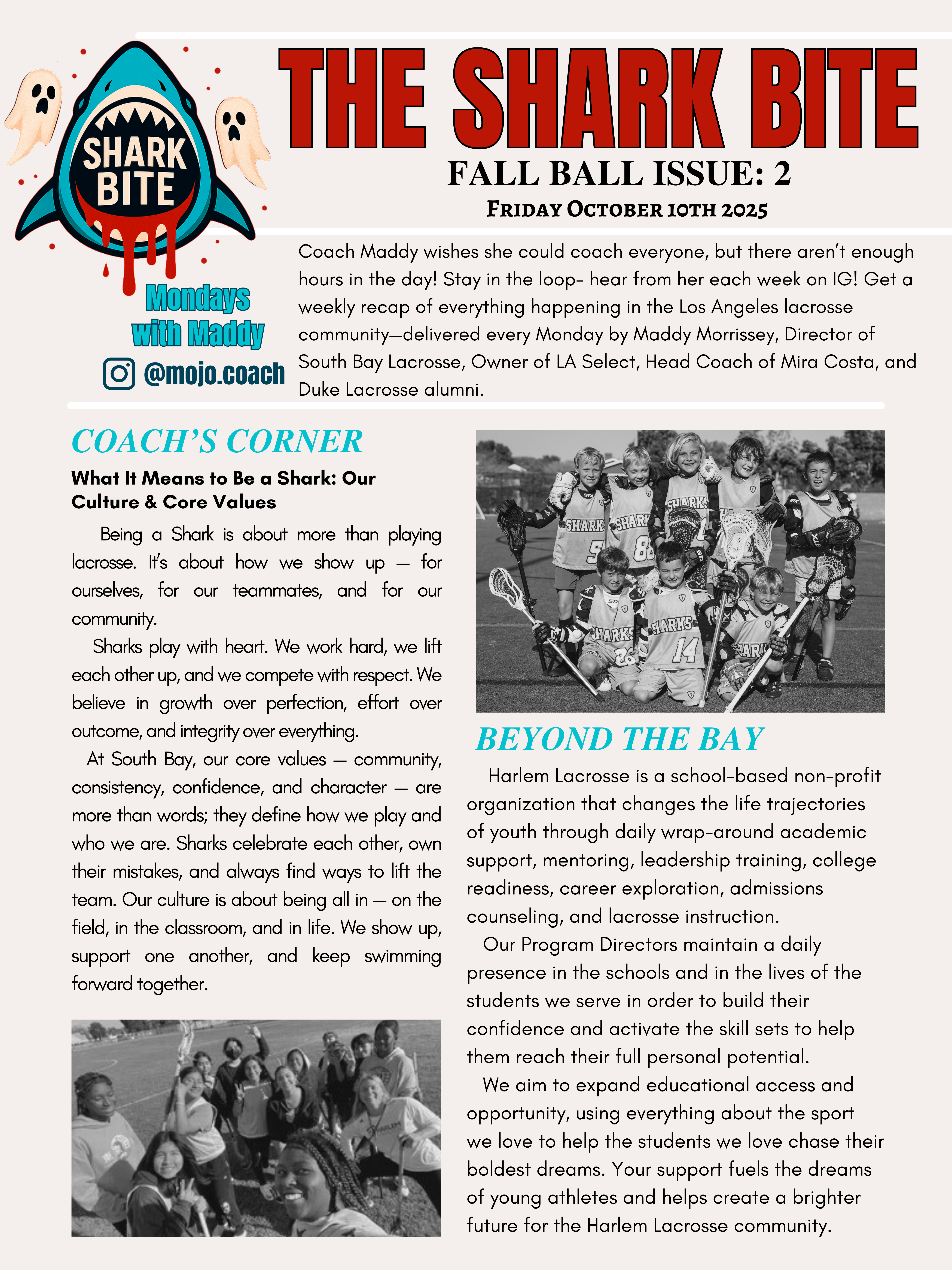 Shark Newspaper Fall ball editionpage 1